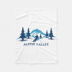 Alpine Valley Wisconsin Ski Resort Skiing Skier Fleece Blanket