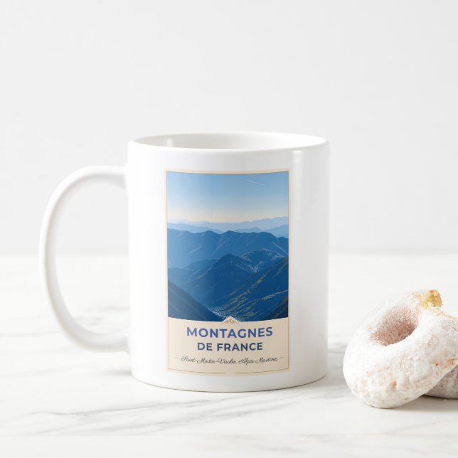 Alpine Valleys of the French Alps Coffee Mug (With Donut)