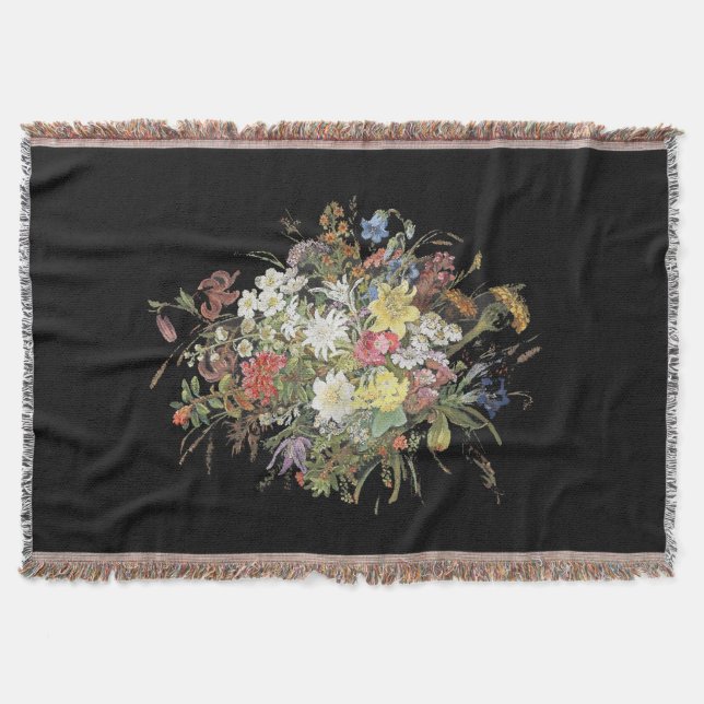Alpine Wildflower Flowers Edelweiss Spray Throw (Front)