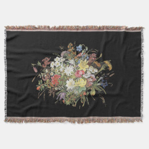 Alpine Wildflower Flowers Edelweiss Spray Throw Blanket