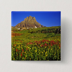 Alpine wildflowers at Logan Pass in Glacier 15 Cm Square Badge