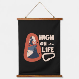 Alpinism Mountaineering High On Life Hanging Tapestry