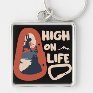 Alpinism Mountaineering High On Life Key Ring