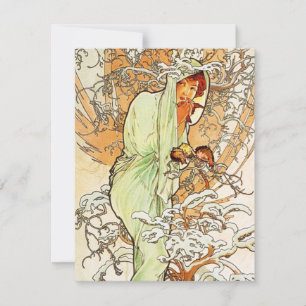Alpohnse Mucha Winter Invitations