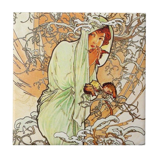 Alpohnse Mucha Winter Tile (Front)