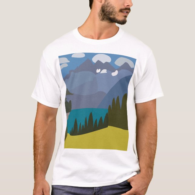 Alps Mountain Lake Hiking T-Shirt (Front)