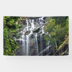 Alps Mountain Top Waterfall Banner