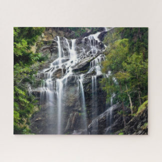 Alps Mountain Top Waterfall Jigsaw Puzzle