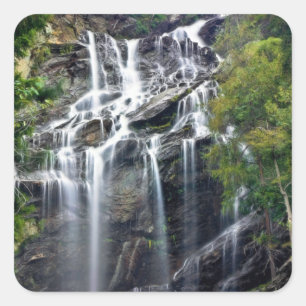 Alps Mountain Top Waterfall Square Sticker