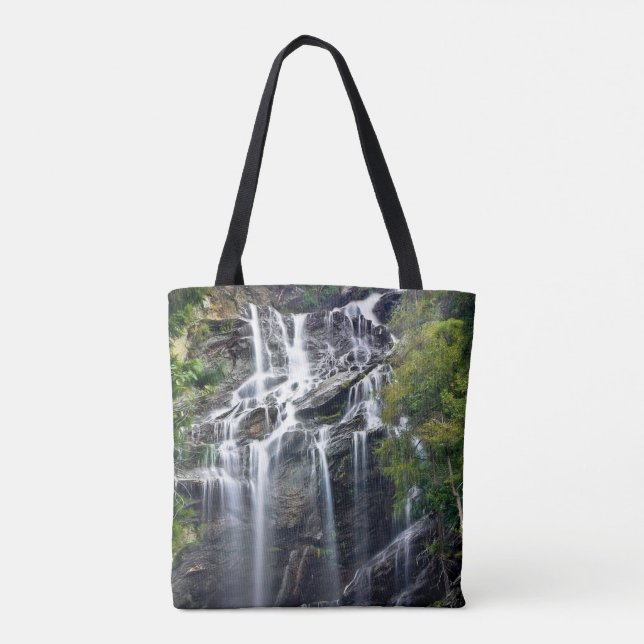 Alps Mountain Top Waterfall Tote Bag (Back)