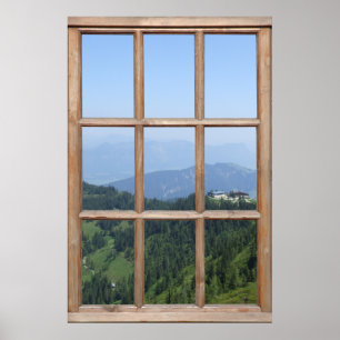 Alps Mountain View from a Window Poster