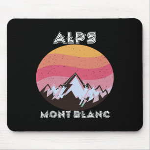 Alps Retro Mont Blanc Climbing Mountain Hiking Mouse Mat