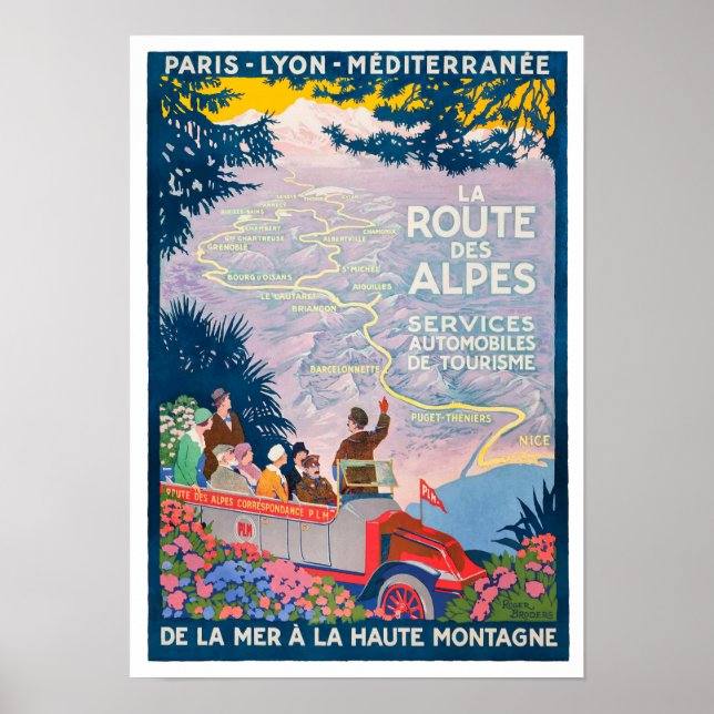 Alps route France vintage travel Poster (Front)