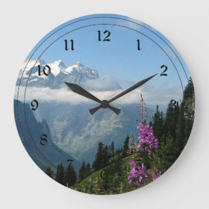 Alps - Switzerland Large Clock