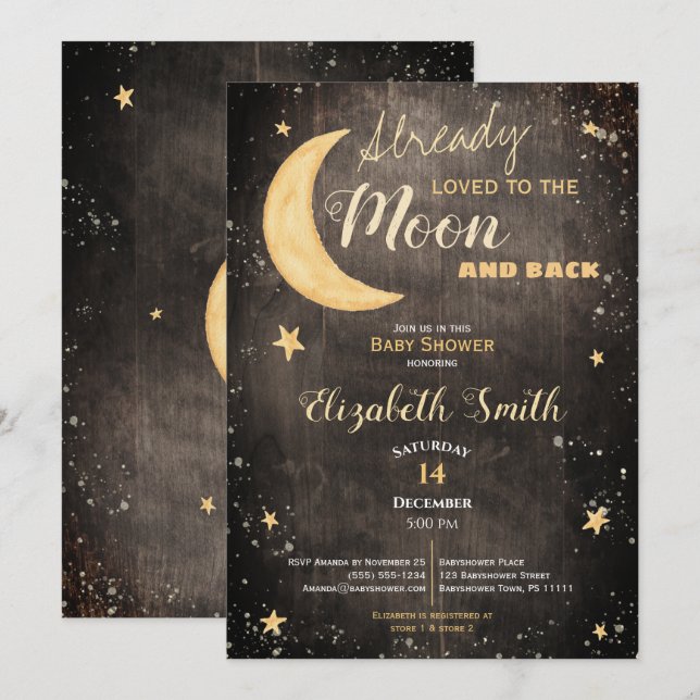 Already loved gender neutral babyshower kaart invitation (Front/Back)