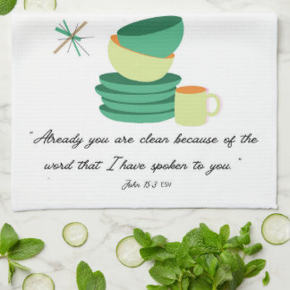 Already You Are Clean” John 15:3  Tea Towel
