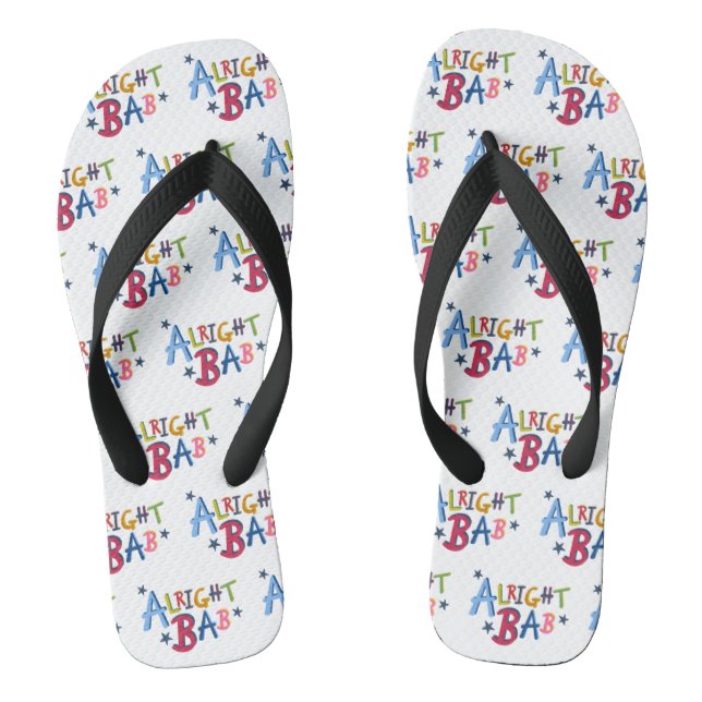 Alright Bab Black Country Words Flip Flop Footwear (Footbed)