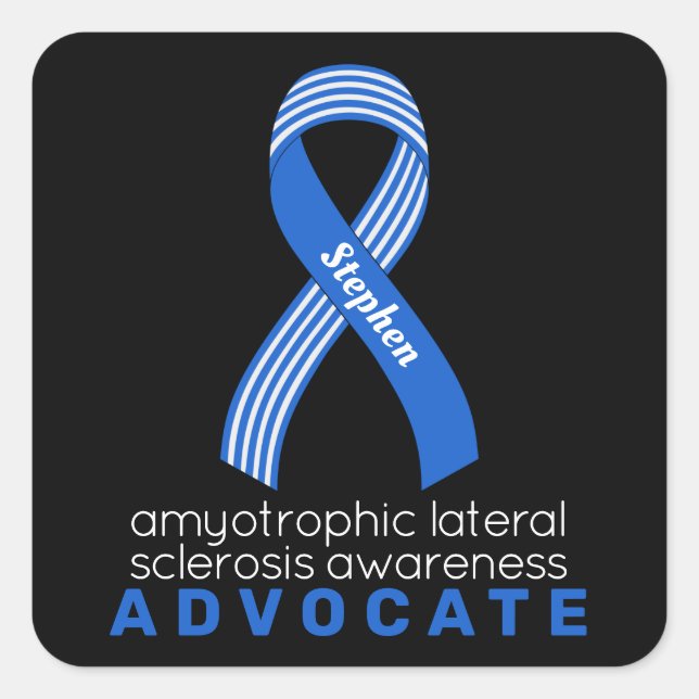 ALS Advocate Black Square Sticker (Front)