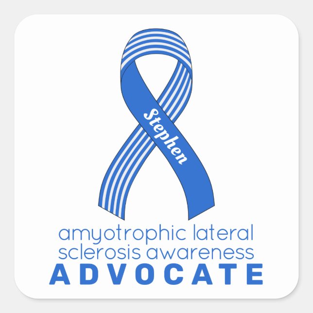 ALS Advocate White Square Sticker (Front)