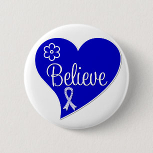 ALS Amyotrophic Lateral Sclerosis Believe Heart 6 Cm Round Badge