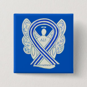 ALS Angel Awareness Ribbon Custom Art Pin
