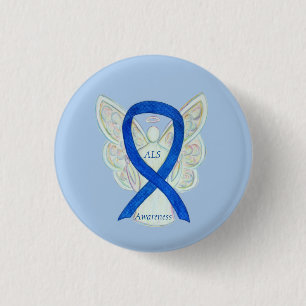 ALS Angel Awareness Ribbon Custom Art Pin