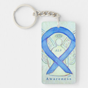 ALS Angel Awareness Ribbon Keychain
