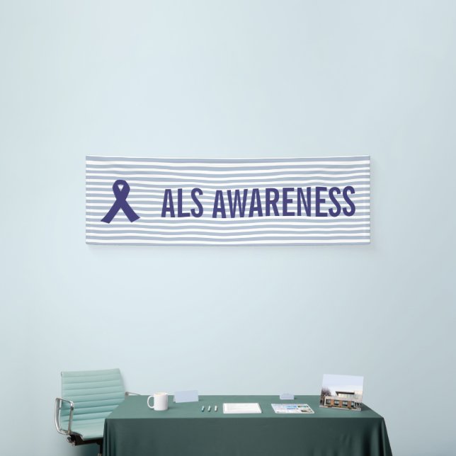 ALS Awareness Blue Ribbon Banner (Tradeshow)