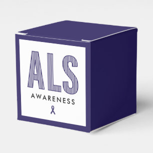 ALS Awareness Blue Ribbon Favour Box