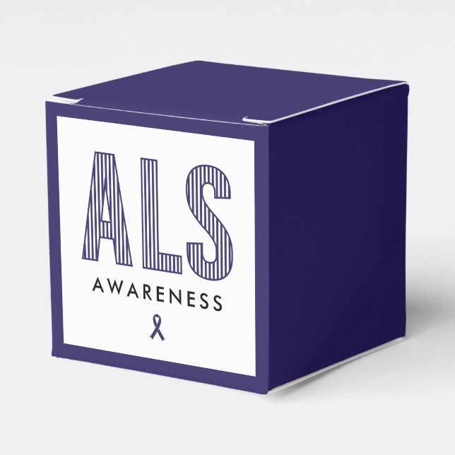 ALS Awareness Blue Ribbon Favour Box (Front Side)