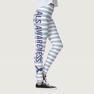 ALS Awareness Blue Ribbon Leggings