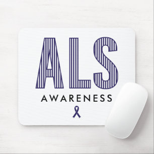 ALS Awareness Blue Ribbon Mouse Mat