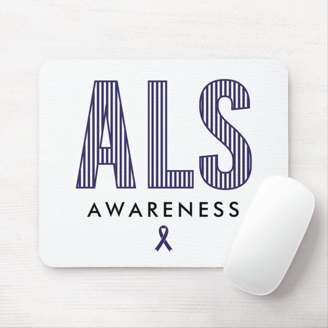 ALS Awareness Blue Ribbon Mouse Mat (With Mouse)