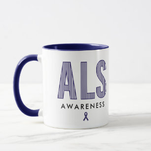 ALS Awareness Blue Ribbon Mug