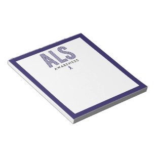ALS Awareness Blue Ribbon Notepad