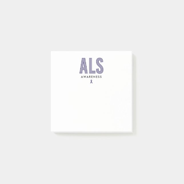 ALS Awareness Blue Ribbon Post-it Notes (Front)