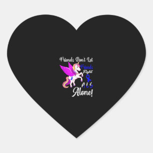 ALS Awareness Funny Unicorn Friend Support Quote T Heart Sticker
