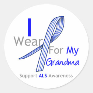 ALS Awareness I Wear ALS Ribbon For My Grandma Classic Round Sticker