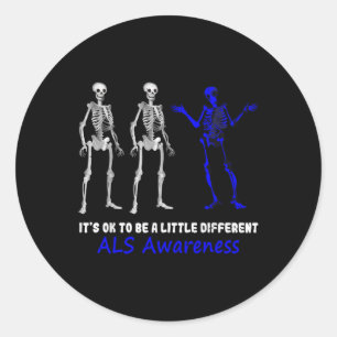 Als Awareness Its Ok To Be A Little Different Supp Classic Round Sticker