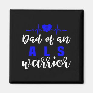 Als Awareness Love Heartbeat Support Dad Father Bl Magnet