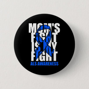 ALS Awareness Month Blue Ribbon Moms Fight May Sup 6 Cm Round Badge