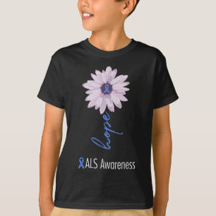 Als Awareness Month Blue Sunflower Ribbon Als Warr T-Shirt