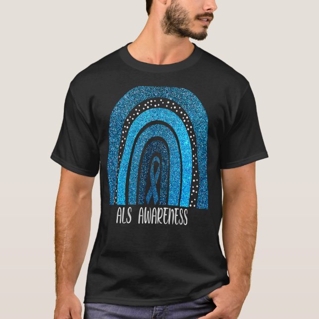 Als Awareness Month Support Boho Rainbow T-Shirt (Front)