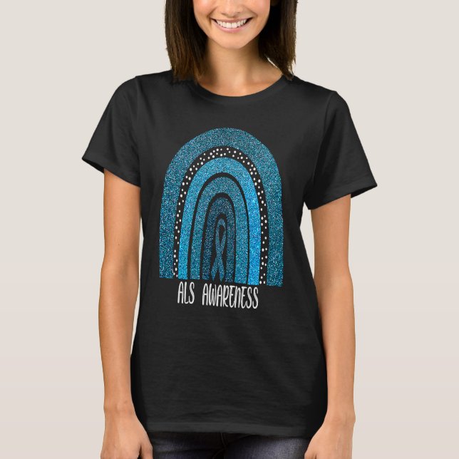 ALS Awareness Month Support Boho Rainbow T-Shirt (Front)