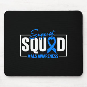 Als Awareness Month Support Team Blue Ribbon Mouse Mat