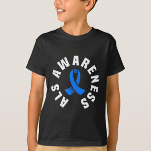 Als Awareness Pocket Wear Blue Ribbon Als Disease T-Shirt