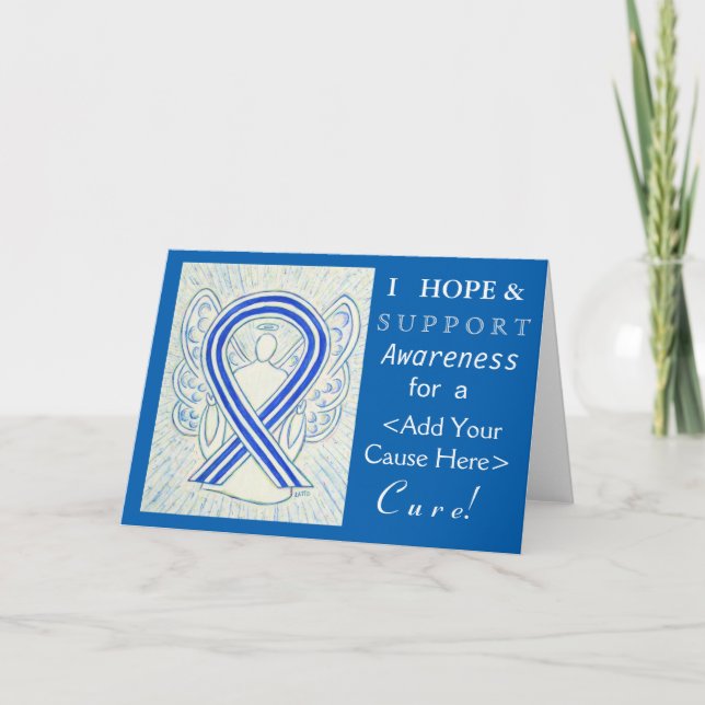 ALS Awareness Ribbon Angel Custom Cause Cards (Front)