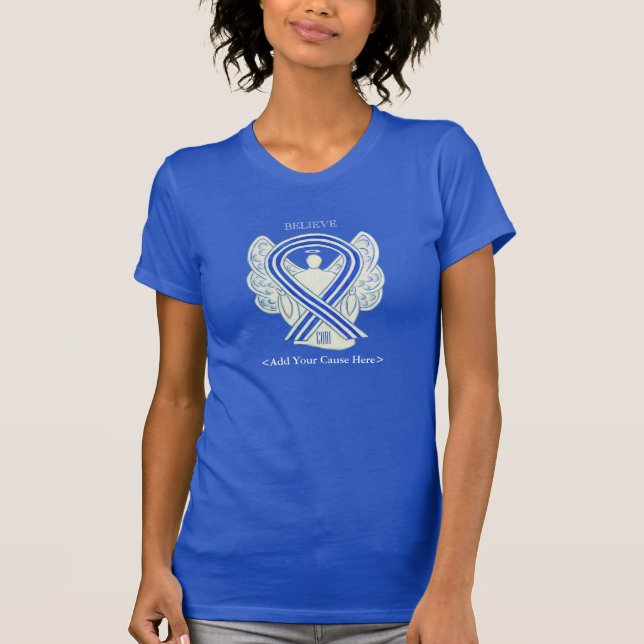 ALS Awareness Ribbon Angel Custom Cause Shirts (Front)