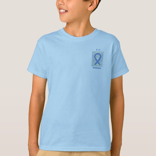ALS Awareness Ribbon Angel Custom Tee (Front)