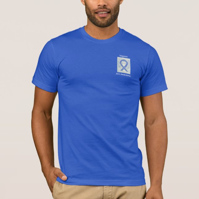 ALS Awareness Ribbon Angel T-Shirts Apparel (Front)